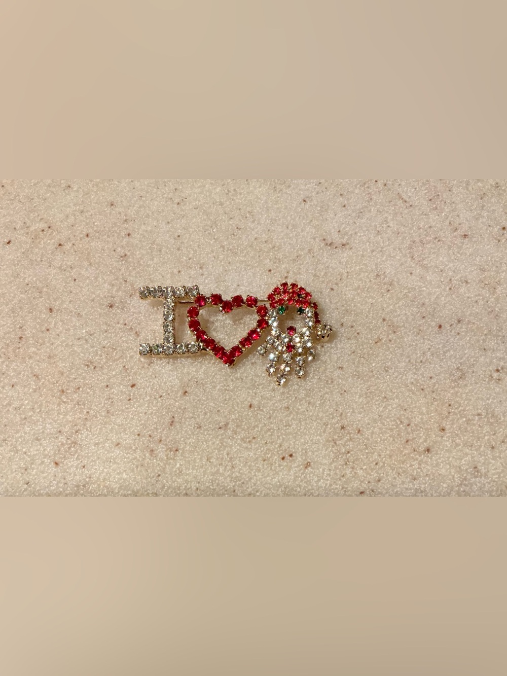 I Heart Santa Red Crystal Pin Brooch